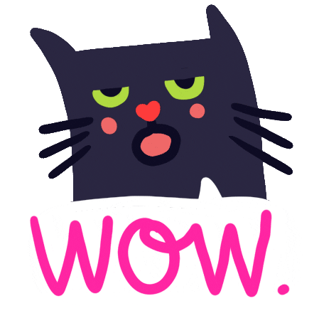 Cat Wow Sticker by Eledraws (Eleonore Bem)