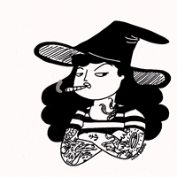 luciacool illustration woman doodle witch GIF