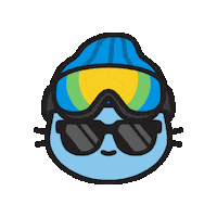 Snowboarding Blue Cat Sticker by Cool Cats