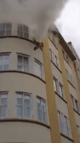 Woman Falls From Burning Building in Northwest Spain