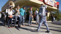 Parking lot dance party
