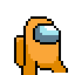 Orange Pixel Art Sticker