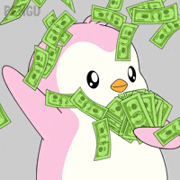 Make It Rain Girl GIF by Pudgy Penguins