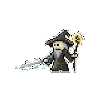 kr0n22 pixel border gandalf Sticker