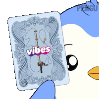 Trading Cards Vibes Sticker by Pudgy Penguins