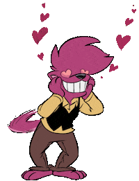 grusart love pink hearts wolf Sticker