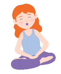 Kids Meditating Sticker by bananarangdisenio