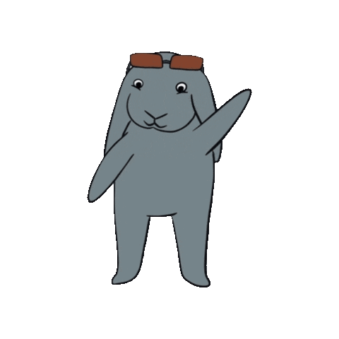 BunBea giphygifmaker dance hello bunny Sticker