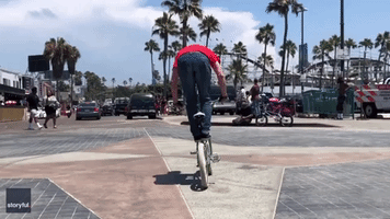 57-Year-Old BMX Rider Showcases Skills in San Diego