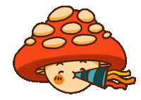 Mushydoodle party celebration mushroom cottagecore Sticker
