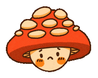 Mushydoodle sad crying mushroom cottagecore Sticker