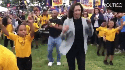 eringraceburns giphygifmaker kamala harris dancing GIF