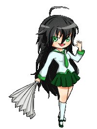 Lunime happy anime girl black Sticker