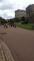 Queen's Castle Guards Almost Trample Tourist
