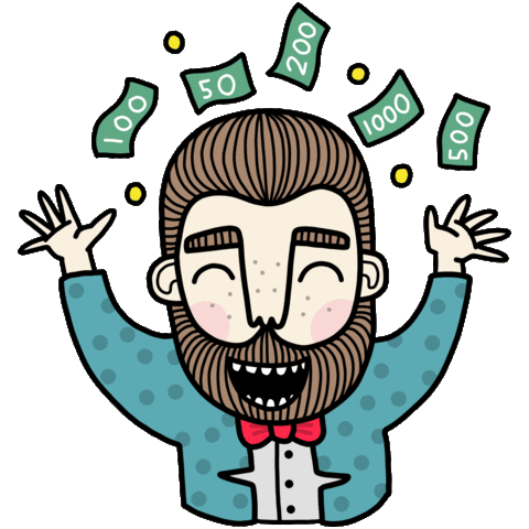 BahKadisch giphyupload happy money rich Sticker
