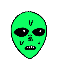 Stressed Area 51 Sticker by Russell Taysom