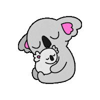 Koala Hug Sticker by Marcela Illustrates