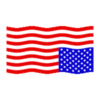 Digital art gif. Upside down American flag waves gently over a transparent background.
