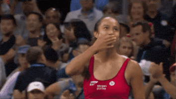 leylah_fanpage thank you tennis waving red dress GIF