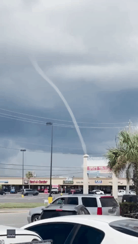 Waterspout Churns in Galveston, Texas