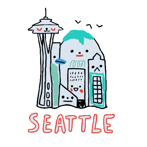 Percolate Galactic Space Needle Sticker by The Vida Agency