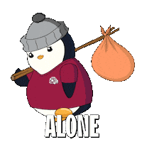 Sad Me Myself And I Sticker by Pudgy Penguins