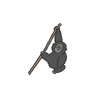 onaggy playing gorilla ゴリラ withgorilla Sticker