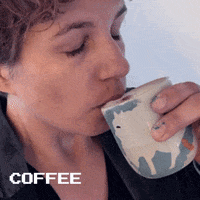 eva_gif dog coffee goodmorning coffeemug GIF