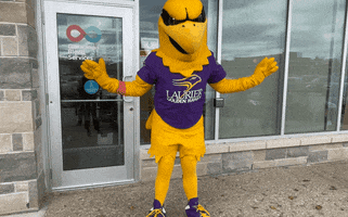 Mascot Flying GIF by Wilfrid Laurier University