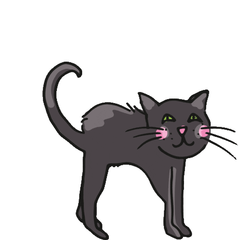 Black Cat Sticker by krima&isa