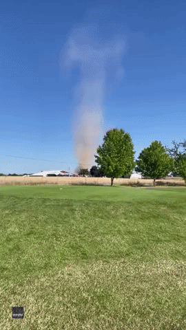 Dust Devil Swirls Over Oregon Field