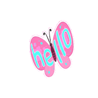 Borboleta Rosa Sticker