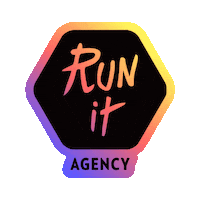 runitagency logo black zoomie run it Sticker