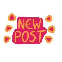 alicethorpe pink new post orange simple Sticker