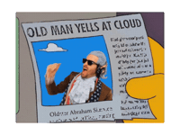 Grumpy Old Man Simpsons Meme Sticker