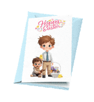Boys Girls Easter Sticker