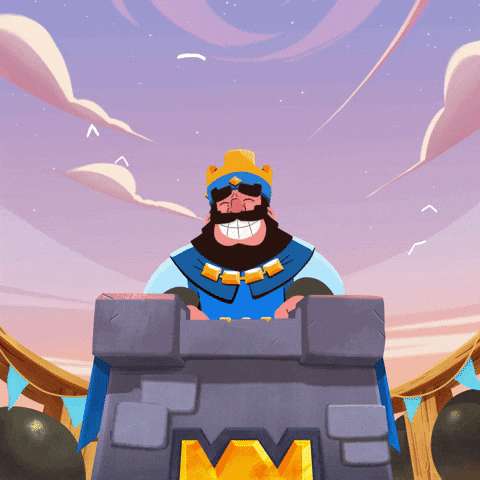 clash crown king slap clash royale GIF