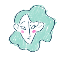 kkingillustration girl face kkingillustration Sticker
