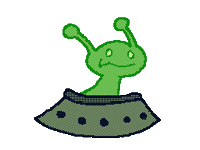 Happy Flying Saucer Sticker