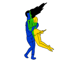 happy yellow&blue Sticker by WAO