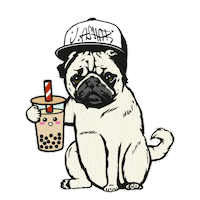 Bubble Tea Sticker by Pug Life Agency®