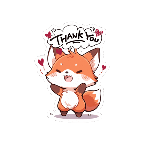 KITSUNEKYOTO giphygifmaker fox thankyou ありがとう Sticker