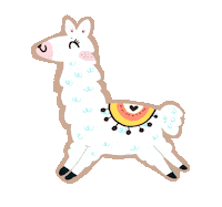 Happy Llama Sticker by Maria Jose Da Luz