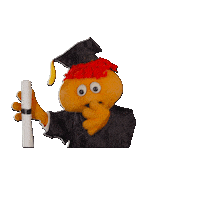 Graduation Puppet Sticker by Gerbert!