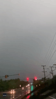 Lightning Flashes Through Sky Near Virginia's Dulles Airport