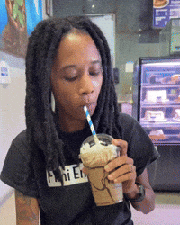 Iced Coffee Drinking GIF