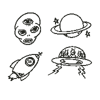 Space Doodles Sticker