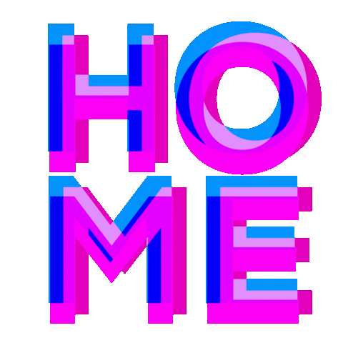 Home Blue Pink Sticker