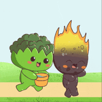 zkVeggies funny cute fire mood GIF