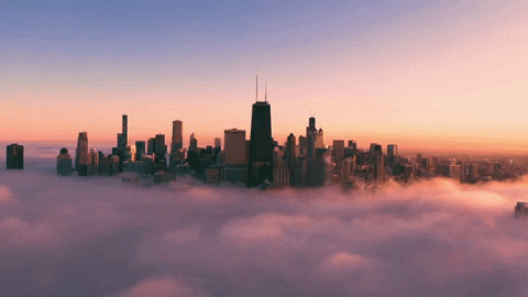 DoolaCreativeShop giphygifmaker chicago drone fog GIF